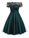 [Plus Size] 1950s Off Shoulder Lace Dress