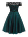 [Plus Size] 1950s Off Shoulder Lace Dress