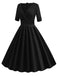 1950s Solid Sweetheart Fold Swing Dress