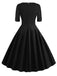 1950s Solid Sweetheart Fold Swing Dress