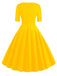 1950s Solid Sweetheart Fold Swing Dress