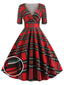 1950s Plaid Sweetheart Fold Swing Dress