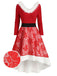 Red 1950s Lace Patchwork Furry Dress