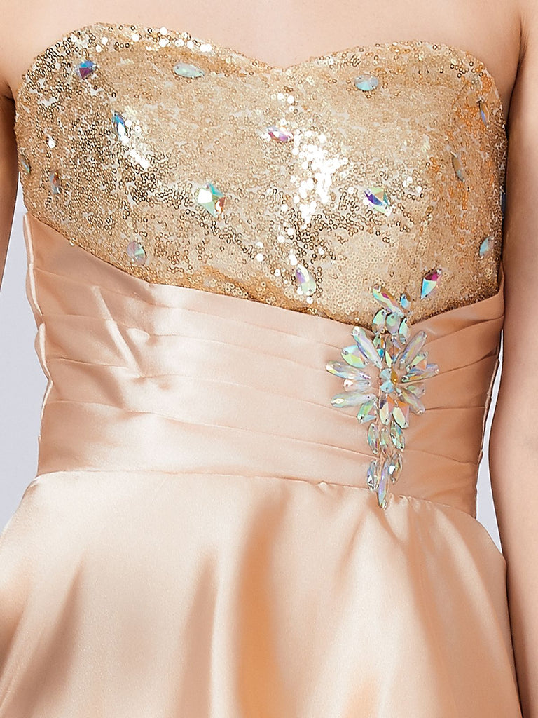 Sequined Long Tail Bridesmaid Dress