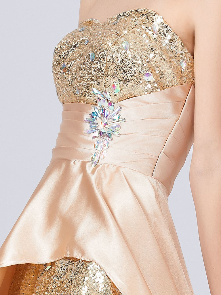 Sequined Long Tail Bridesmaid Dress