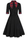 Black 1950s Plaid Patchwork Dress