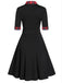 Black 1950s Plaid Patchwork Dress