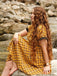 Mustard 1950s Plaid Belt Swing Dress