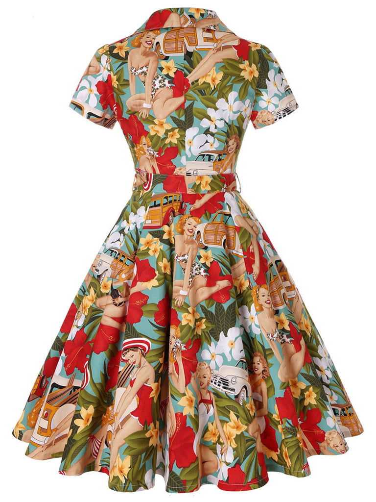 1950s Bikini Girls Swing Dress