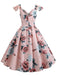 1950s Floral Flare Sleeve Swing Dress