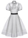 White 1950s Polka Dot Lining Dress