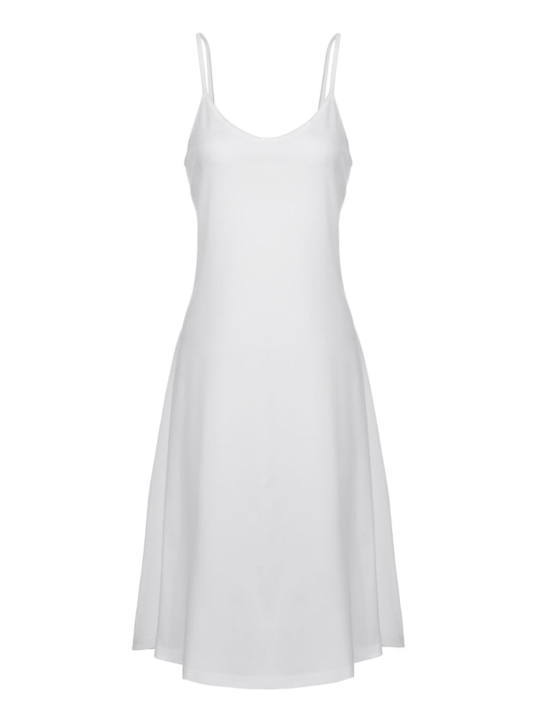 White 1950s Polka Dot Lining Dress