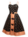 Black 1950s Pumpkins Romper & Skirt