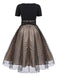 Black 1950s Polka Dot Swing Vintage Dress