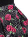 Black 1950s Rose Cobweb Costume Dress
