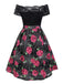 Black 1950s Rose Cobweb Costume Dress
