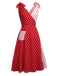 Red 1950s Polka Dot Pocket Swing Dress