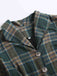 Green 1950s Plaid Button Swing Dress