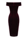 Wine Red 1960s Velvet Bodycon Dress
