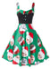 Green 1950s Christmas Cat Swing Dress