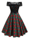 Plaids 1950s Lace Patchwork Swing Dress