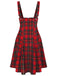 Red 1950s Plaids Suspender Skirt