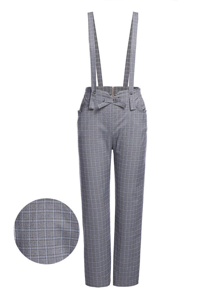 Pre-Sale] Gray 1950s Plaids Suspender Pants