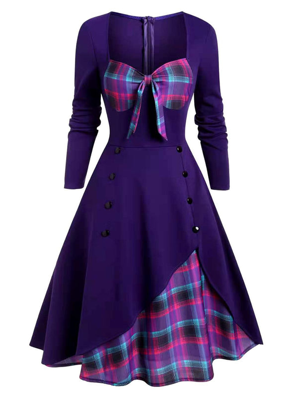 1950s Sweetheart Plaid Patchwork Dress | Retro Stage