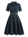 Plaids 1950s Buttoned Belted Swing Dress