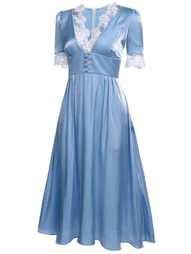 1950s Lace Patchwork Swing Dress