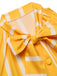 Orange 1950s Stripes Bow Swing Dress