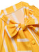 Orange 1950s Stripes Bow Swing Dress