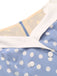 Sky Blue 1950s Off Shoulder Dots Dress
