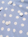 Sky Blue 1950s Off Shoulder Dots Dress