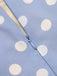 Sky Blue 1950s Off Shoulder Dots Dress