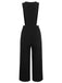 Black 1940s Solid Suspender Pants