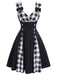 1950s Patchwork Bowknot Swing Dress
