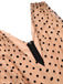 Black 1950s Polka Dot Patchwork Belt Jumpsuit