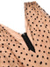 Black 1930s Polka Dot Patchwork Belt Jumpsuit