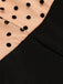 Black 1950s Polka Dot Patchwork Belt Jumpsuit