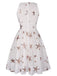 White 1950s Sequins Stars Swing Dress