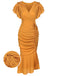 1930s Ruffle Lace-up Fishtail Dress