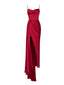 1930s Spaghetti Strap Solid Long Slit Dress