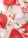Red 1950s Halter Strawberry Button Tops