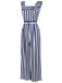 Blue 1930s Striped Ruffle Jumpsuit