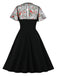 Black 1950s Halloween Lace Swing Dress