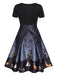 Purple 1950s Halloween Button Dress