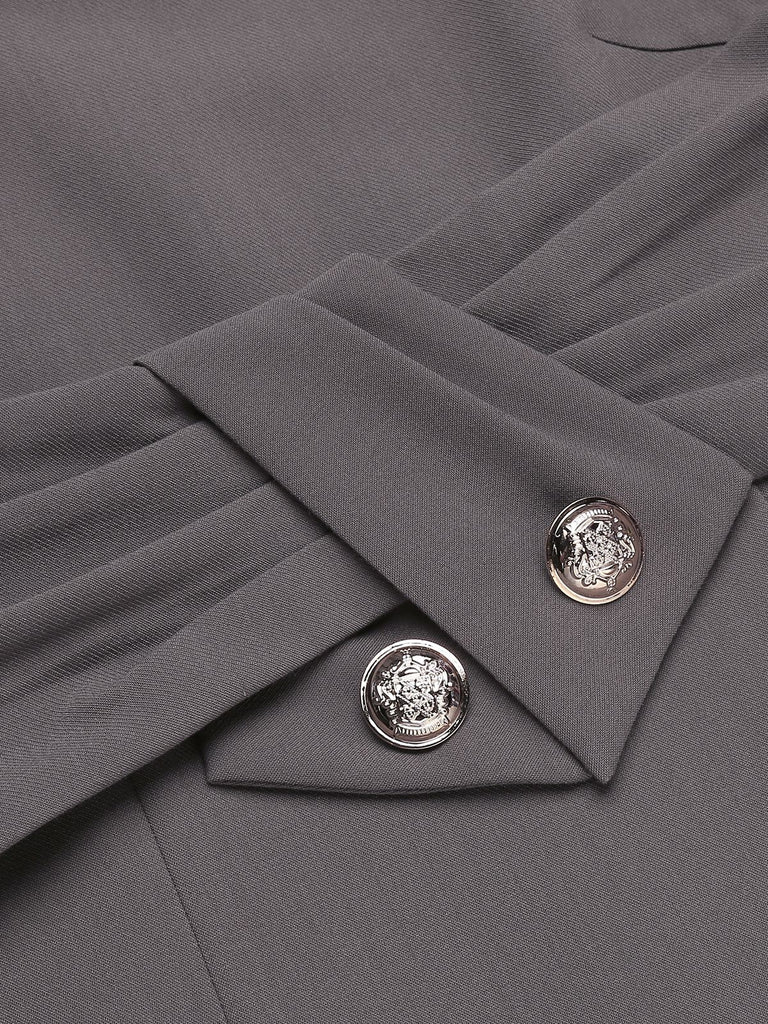 Gray 1960s Belt Solid Pencil Dress