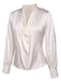 Ivory 1930s Solid Long Sleeve Blouse