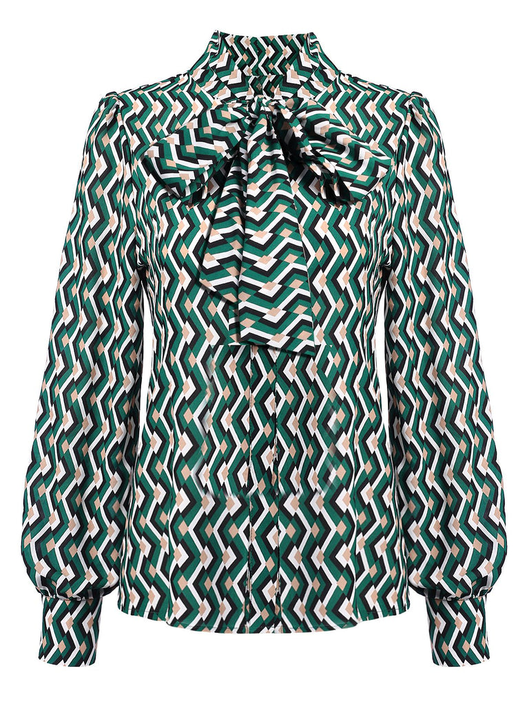 2PCS 1930s Green Tops & Black Pants